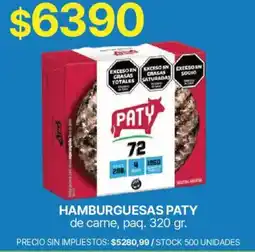 Supermercados Vea Paty hamburguesas oferta