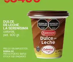 Supermercados Vea La serenisima dulce de leche colonial oferta