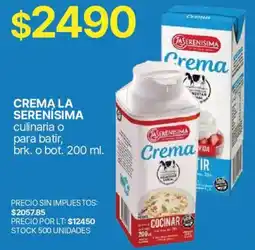 Supermercados Vea La serenisima crema oferta