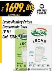 Supermercados Comodin Manfrey - leche entera descremada tetra lv 1lt. cod. 13386/85 oferta