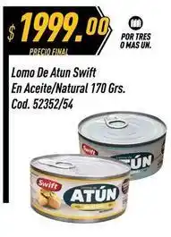 Supermercados Comodin Swift - lomo de atun en aceite/natural 170 grs. cod. 52352/54 oferta