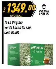 Supermercados Comodin La virginia - te verde ensob 20 saq. cod. 81501 oferta
