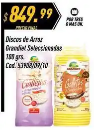 Supermercados Comodin Mas - discos de arroz grandiet seleccionadas 100 grs. cod. 53908/09/10 oferta