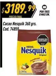 Supermercados Comodin Nesquik - cacao 360 grs. cod. 74859 oferta