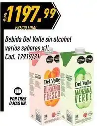 Supermercados Comodin Del valle - bebida sin alcohol varios sabores x1l cod. 17919/21 oferta