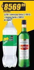 Supermercados Comodin Gancia - americano + gaseosa sprite oferta