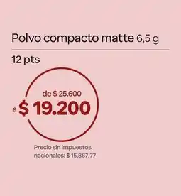 Natura Polvo compacto matte oferta