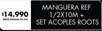 Manguera ref 1/2x10m + set acoples roots