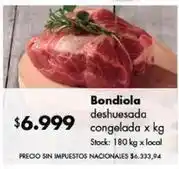 Disco Bondiola deshuesada congelada oferta