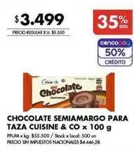 Disco Chocolate semiamargo para taza oferta