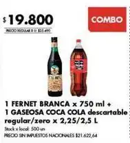 Disco Coca cola - fernet branca + gaseosa coca cola oferta
