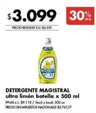 Disco Magistral - detergente magistral ultra limón botella oferta
