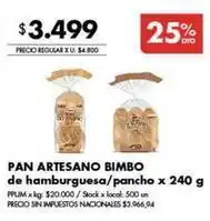 Disco Bimbo - pan artesano oferta