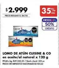 Disco Lomo de at un c en aceite/al natural x 120 g oferta