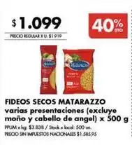 Disco Matarazzo - fideos secos oferta