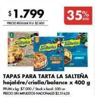 Disco La salteña - tapas para tarta hojaldre/criolla/balance oferta