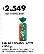 Disco Lactal - pan de salvado oferta