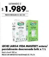 Disco Manfrey - leche larga vida brik oferta
