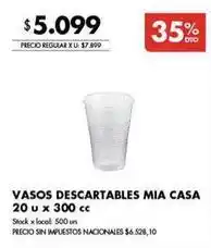 Disco Vasos descartables oferta