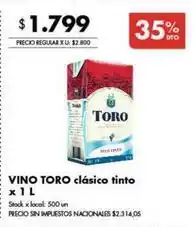 Disco Toro - vino toro clásico tinto oferta