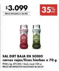 Disco Sal diet baja en sodio carnes rojas/finas hierbas oferta