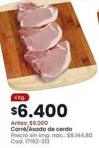Coto Carré/asado de cerdo oferta