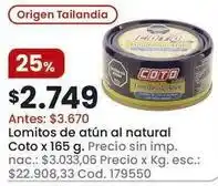Coto Coto - lomitos de atún al natural oferta