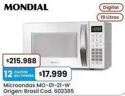 Coto Mondial - microondas mo-01-21-w oferta