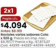 Coto Coto - ravioles varios sabores oferta