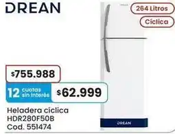 Coto Drean - heladera cíclica hdr280f50b oferta