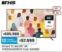 Coto Smart tv led 55 4k ths55uhd26ve oferta