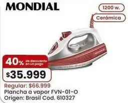 Coto Mondial - plancha a vapor fvn-01-o oferta