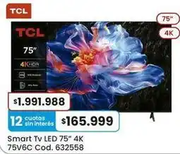 Coto Tcl - smart tv led 75 4k 75v6c cod. 632558 oferta