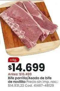Coto Bife parrilla/asado de bife de novillito oferta