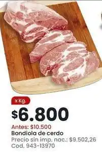 Coto Bondiola de cerdo oferta