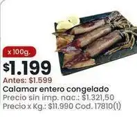 Coto Calamar entero congelado cod. 17810(1) oferta