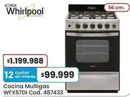 Coto Whirlpool - cocina multigas wfx57di cod. 487433 oferta