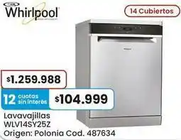 Coto Whirlpool - lavavajillas wlv14sy25z oferta