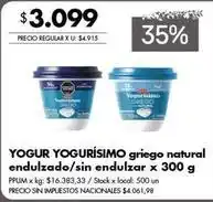 Jumbo Yogurísimo - yogur yogurísimo griego natural endulzado/sin endulzar oferta