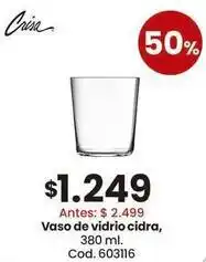 Vaso de vidrio cidra
