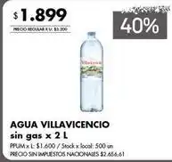Villavicencio - agua sin gas
