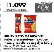 Jumbo Matarazzo - fideos secos oferta