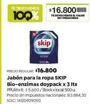 Jumbo Skip - jabón para la ropa bio-enzimas doypack oferta
