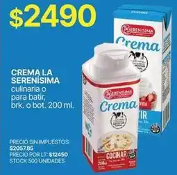 Supermercados Vea La serenísima - crema culinaria o para batir oferta
