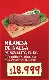 Supermercados Vea Milanesa de nalga de novillito oferta
