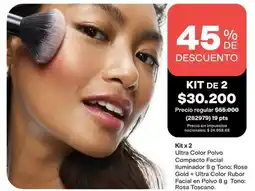 Avon Kit de 2 ultra color polvo compacto facial iluminador + rubor facial oferta