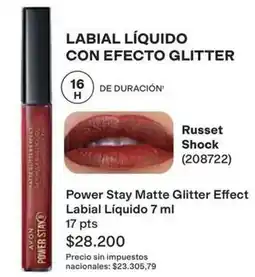 Avon Avon - power stay matte glitter effect labial líquido 7 ml oferta