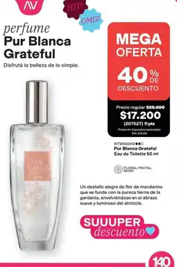 Avon Avon - pur blanca grateful eau de toilette oferta