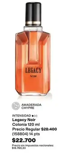 Avon Legacy noir colonia 120 ml (158804) oferta