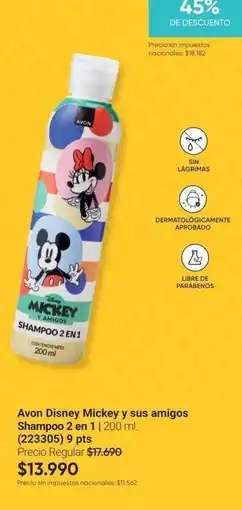 Avon Avon - disney mickey y sus amigos shampoo 2 en 1 (223305) oferta